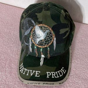 Just Darling Native Pride Green Camo Hat With Embroidered Dreamcatcher